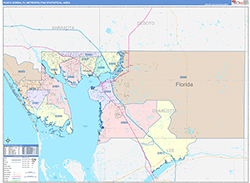Punta Gorda Metro Area Wall Map Color Cast Style 2026